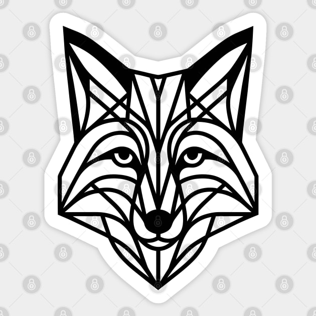 Geometric Fox - Modern Wildlife T-Shirt Design Sticker by The Tee Bizarre